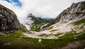 Great Majestic Dragon-like Landscape View of Natural Swiss Alps from Mount Pilatus Peak. Breathtaking view of Steep Cliff. Royalty Free Stock Photo