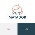 Great Matador Bull Unique Line Style Logo