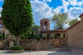 Great Meteora monastery - courtyard, Thessaly, Greece Royalty Free Stock Photo