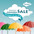 Great monsoon sale and promotion advertisement banner background template