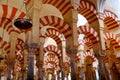 The Great Mosque and Cathedral Mezquita famous interior in Cordoba, Andalusia, Spain. Royalty Free Stock Photo