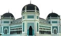 Great Mosque of Medan isolated on white background Royalty Free Stock Photo