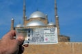 The great mosque of Muhammad Ali Pasha or Alabaster mosque in Citadel of Cairo from the obverse side of 20 LE twenty Egyptian