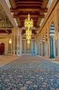 Great Mosque of Sultan Qaboos. Muscat, Oman, Asia Royalty Free Stock Photo