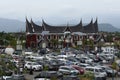 Great Mosque of West Sumatra after returning from Friday prayers, Padang, Indonesia, 22 May 2022 Royalty Free Stock Photo