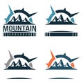 Great Mountain Travel with Compass Sign Logo Template