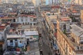 great natural view of old antique retro style Cuban Havana city with people in background