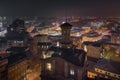 Night cityscape with high-rise buildings in Kyiv in Ukraine Royalty Free Stock Photo