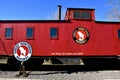 Great Northern Railway caboose car with Rocky the Goat