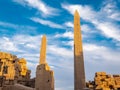 The Great Obelisk at Karnak and Karnak Temple rins before sunset Royalty Free Stock Photo