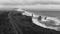 The Great Ocean Road along Twelve Apostles, Australia aerial vie Royalty Free Stock Photo