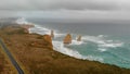 The Great Ocean Road along Twelve Apostles, Australia aerial vie Royalty Free Stock Photo