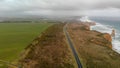 The Great Ocean Road along Twelve Apostles, Australia aerial vie Royalty Free Stock Photo