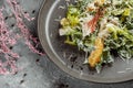 Great orange Walnut Chicken Salad top view Royalty Free Stock Photo