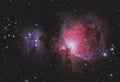 The Great Orion Nebula Messier 42 and the Running Man Nebula Royalty Free Stock Photo