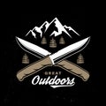 Great outdoors sticker. Vector illustration. Concept for shirt or logo, print, stamp, patch or tee. Vintage typography