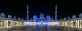 Great panorama of The Sheikh Zayed Grand Mosque in the evening