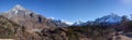 Great panoramic landscapes of the Himalayas in the Khumbu Valley Royalty Free Stock Photo