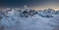 Great panoramic landscapes of the Himalayas in the Khumbu Valley Royalty Free Stock Photo