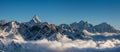 Great panoramic landscapes of the Himalayas in the Khumbu Valley Royalty Free Stock Photo