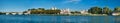 Great Panoramic view of Avignon old city and Rhone river