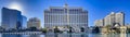 Great panoramic view of the Bellagio Hotel and Casino, Caesars Palace and The Cosmopolitan of Las Vegas.