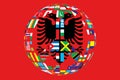 Great peace symbol on a Flag of Albania