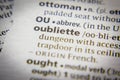Word or phrase Oubliette in a dictionary Royalty Free Stock Photo