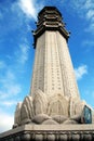 Great pillar in Nanshan temple in Sanya Hainan Royalty Free Stock Photo