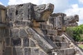 The Great Plaza details. Venus Platform sculptures in Chichen Itza, Mexico