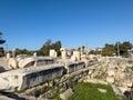 Great Propylaea Archaeological Site at Elefsina, Athens Greece. Marble gateway to the Sanctuary