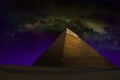 Great Pyramid, Egypt, Sky Stars Royalty Free Stock Photo