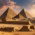 The great pyramid of egypt at sunset Royalty Free Stock Photo