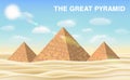 Great pyramid of giza in desert