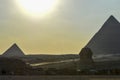 The Great pyramid of Giza in Egypt Cairo with Sphinx and camel Royalty Free Stock Photo