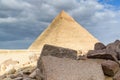 The great pyramid of Khafre in Giza plateau. Cairo, Egypt Royalty Free Stock Photo