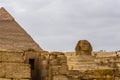 The great pyramid of Khafre and Sphinx in Giza plateau. Cairo, Egypt Royalty Free Stock Photo