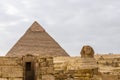 The great pyramid of Khafre and Sphinx in Giza plateau. Cairo, Egypt Royalty Free Stock Photo