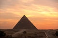 The Great pyramid on sunset Royalty Free Stock Photo