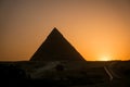 The Great pyramid on sunset Royalty Free Stock Photo