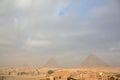 Great pyramids and Giza area on foreground Royalty Free Stock Photo