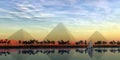 The Great Pyramids and Nile River