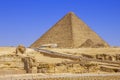 The great pyramids and Sphinx monument in Giza, Cairo, Egypt Royalty Free Stock Photo