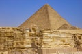 The great pyramids and Sphinx monument, Giza, Cairo, Egypt Royalty Free Stock Photo