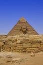 The great pyramids and Sphinx monument, Giza, Cairo, Egypt Royalty Free Stock Photo