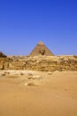 The great pyramids and Sphinx monument, Giza, Cairo, Egypt Royalty Free Stock Photo