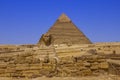 The great pyramids and Sphinx monument, Giza, Cairo, Egypt Royalty Free Stock Photo