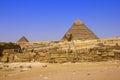 The great pyramids and Sphinx monument, Giza, Cairo, Egypt Royalty Free Stock Photo