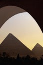 The Great Pyramids at sunset Royalty Free Stock Photo