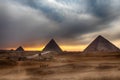 The Great Pyramids at sunset, Giza, Egypt Royalty Free Stock Photo